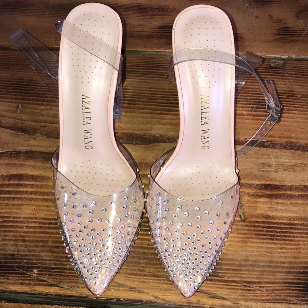 Azalea wang gamma nude PVC heels wedding heels formal wide heels 37 rhin… - Picture 6 of 13